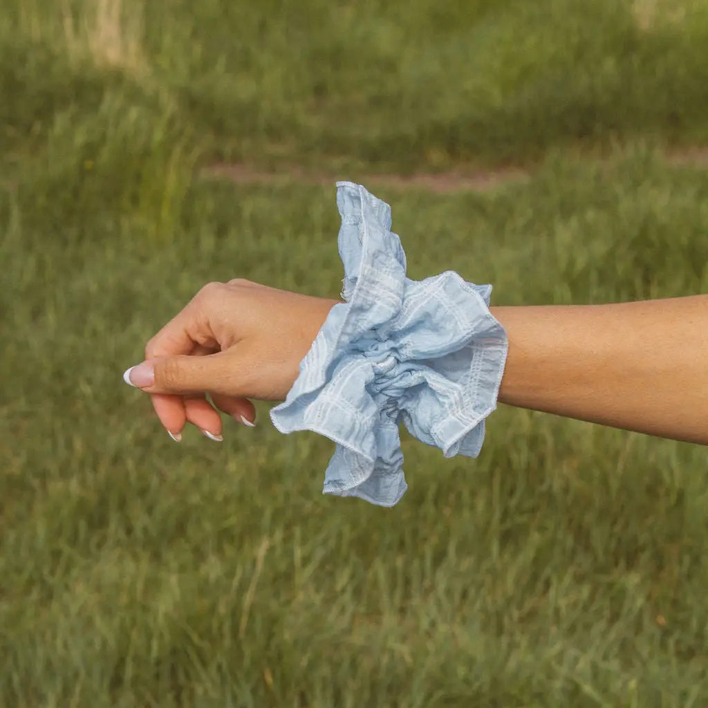 Sky Ruffle Oversized Scrunchie